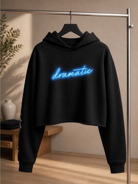 NWT Ingrid Michelson Indie Pop Musician Black Graphic Cropped Hoodie - Size 2X